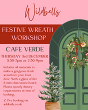 Load image into Gallery viewer, Cafe Verde Wreath Making Workshop - Thursday 3rd December 2026
