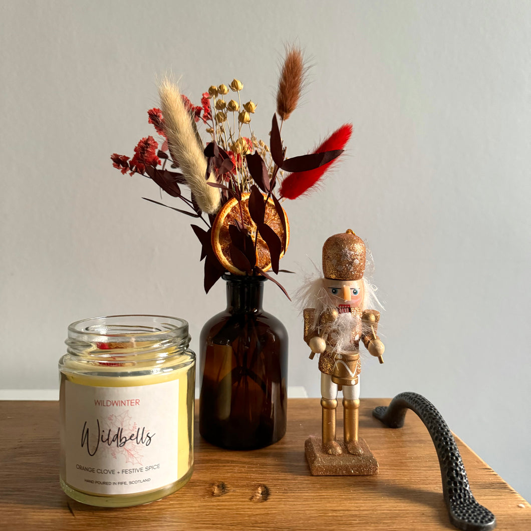 Winter Vase Duo Amber| Vase + Dried Flower Bouquet