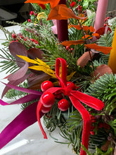 Load image into Gallery viewer, Single Candle Fresh Table Centrepieces | Winter Collection | fresh flowers (collect from shop only)

