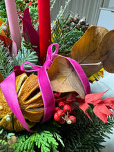 Load image into Gallery viewer, Quadruple Candle Fresh Table Centrepieces | Winter Collection | fresh flowers (collect from shop only)
