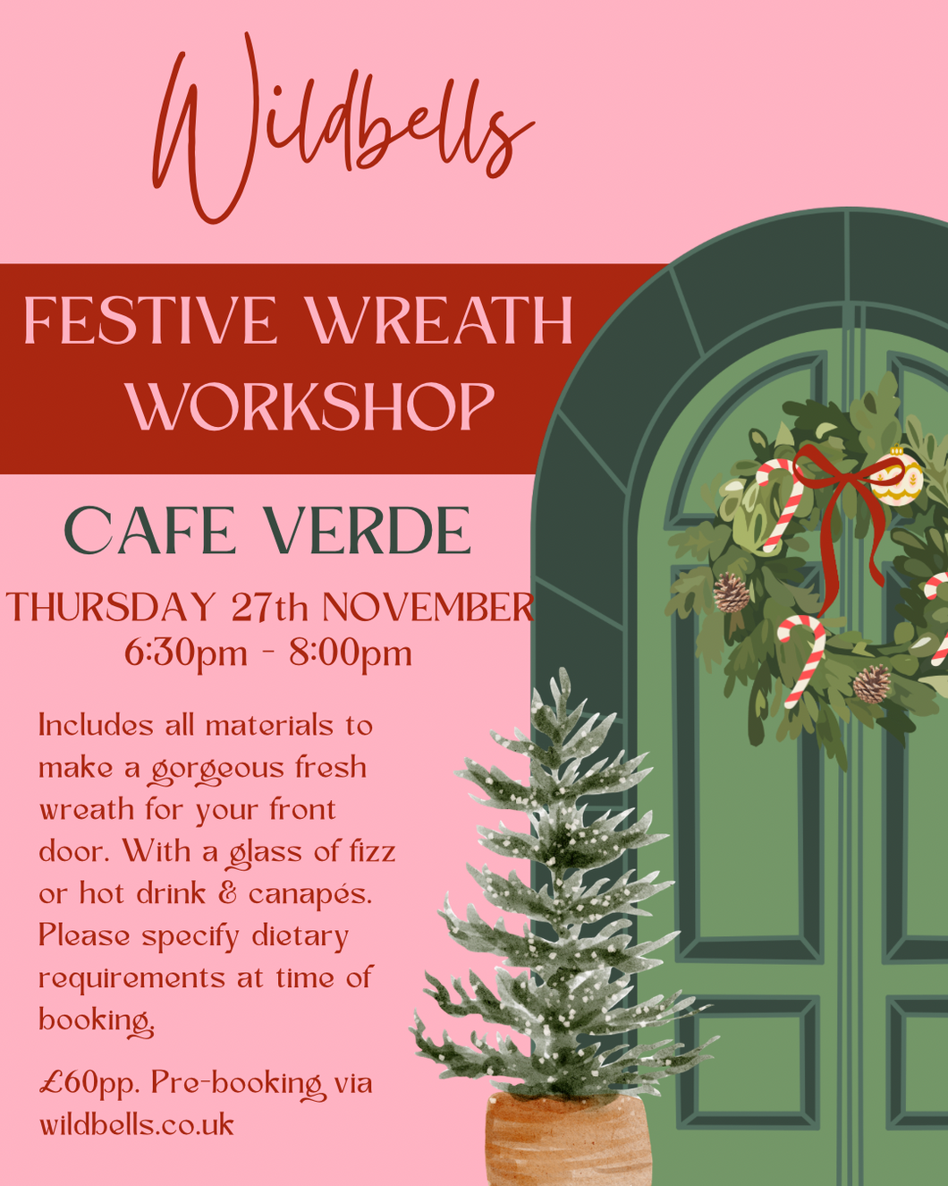 *sold out* Cafe Verde Wreath Making Workshop - Thursday 27th November 2025