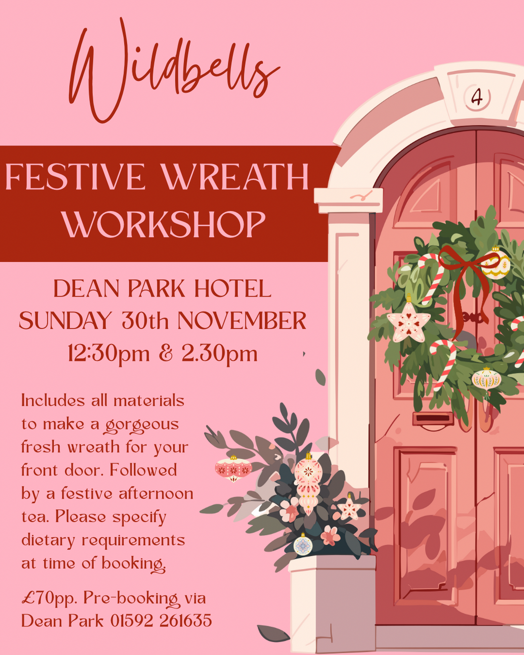Dean Park Wreath Making Workshop - Sunday 30th November 2025