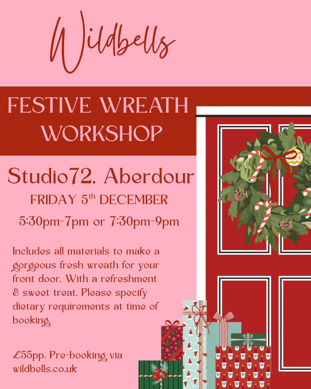 Studio 72 Wreath Making Workshop - Friday 5th December 2025