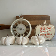 Load image into Gallery viewer, Velvet Pumpkin Trio White | Autumn Home Decor
