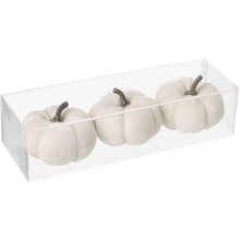 Load image into Gallery viewer, Velvet Pumpkin Trio White | Autumn Home Decor
