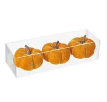 Load image into Gallery viewer, Velvet Pumpkin Trio Orange | Autumn Home Decor
