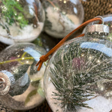 Load image into Gallery viewer, Snowy Foliage Glass Bauble | Christmas Bauble | Winter Collection
