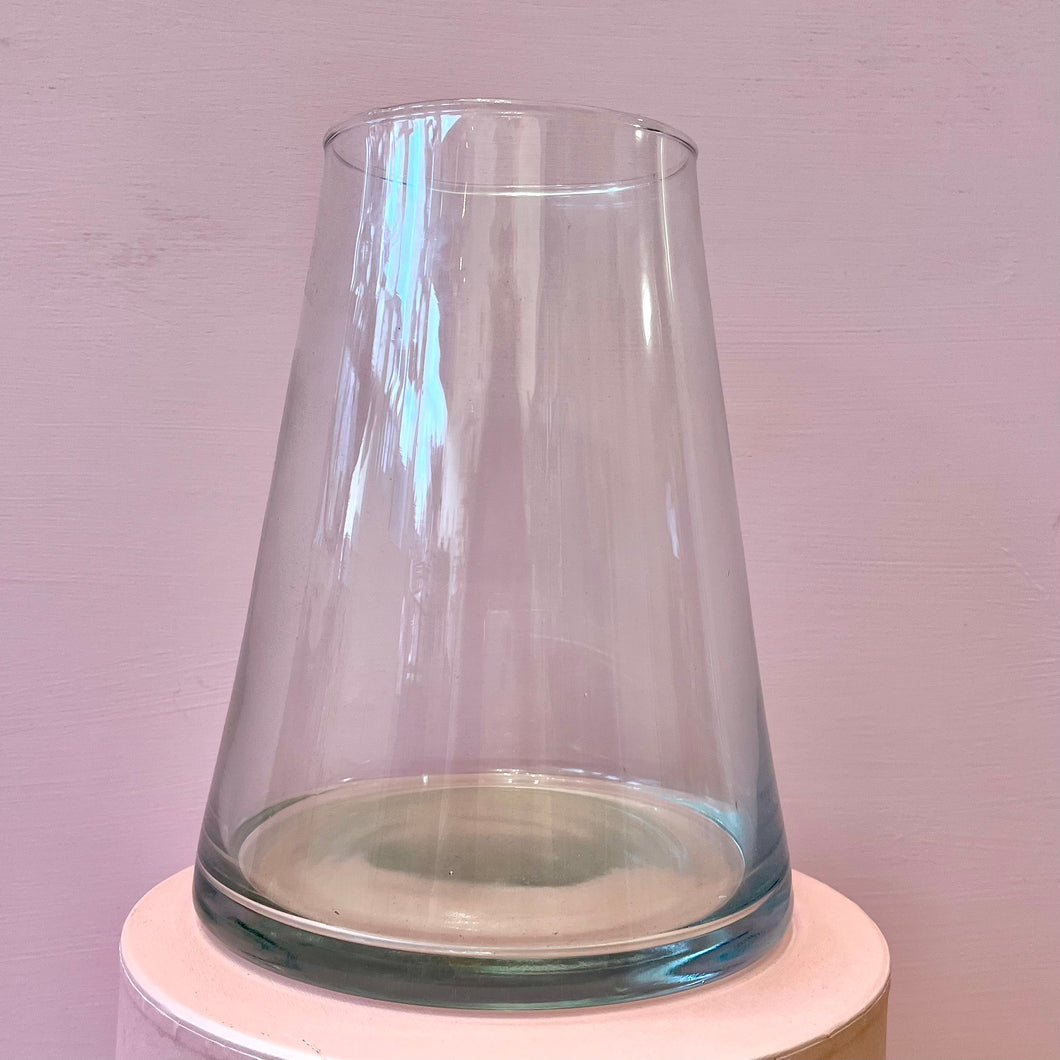 Pyramid Vase | medium glass vase