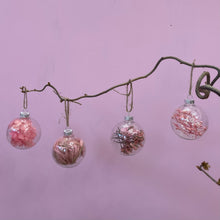 Load image into Gallery viewer, Set of 4 Pink Dried Flower Baubles | Christmas Bauble | Winter Collection
