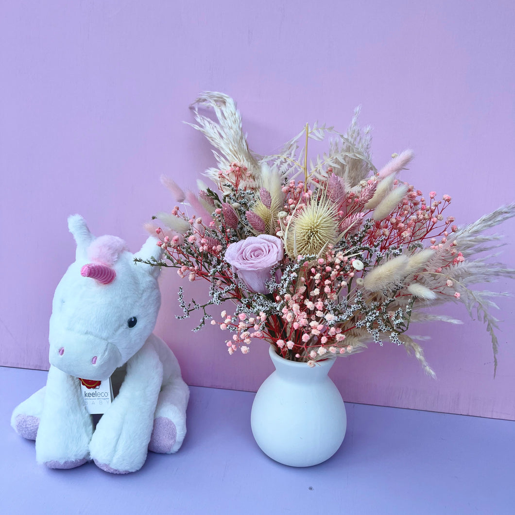 BABYLOVE PINK | Dried Flower Bouquet Vase Arrangement