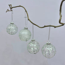 Load image into Gallery viewer, Set of 4 Glass Ice Baubles | Christmas Bauble| Winter Collection
