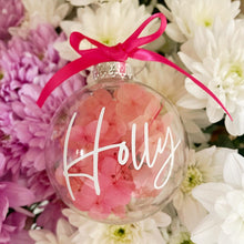 Load image into Gallery viewer, Personalised Dried Flower Bauble | Christmas Baubles | Winter Collection
